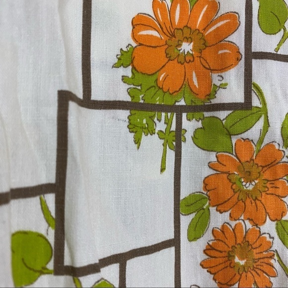 VTG 60’s Mode O’Day Orange Belted Waist Floral Dress USA Cottagecore Boho - Picture 7 of 12